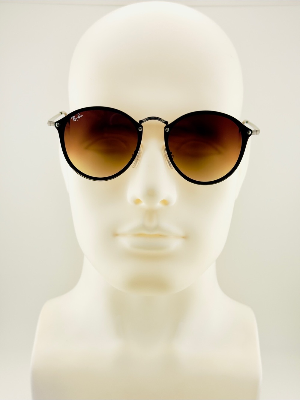 Ray-Ban Blaze Round Sunglasses RB3574N Gun Metal Frame with Brown Gradient Lens